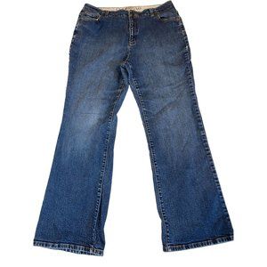 Lands End Women Vintage 1980s Jeans Boot Cut Original Fit Classic Waist Blue 16P